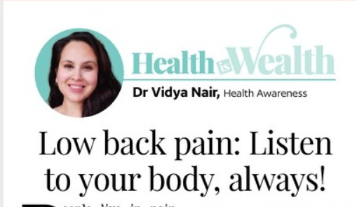 low back pain: listen to your body, always!