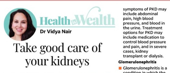 Take good care of your kidneys
